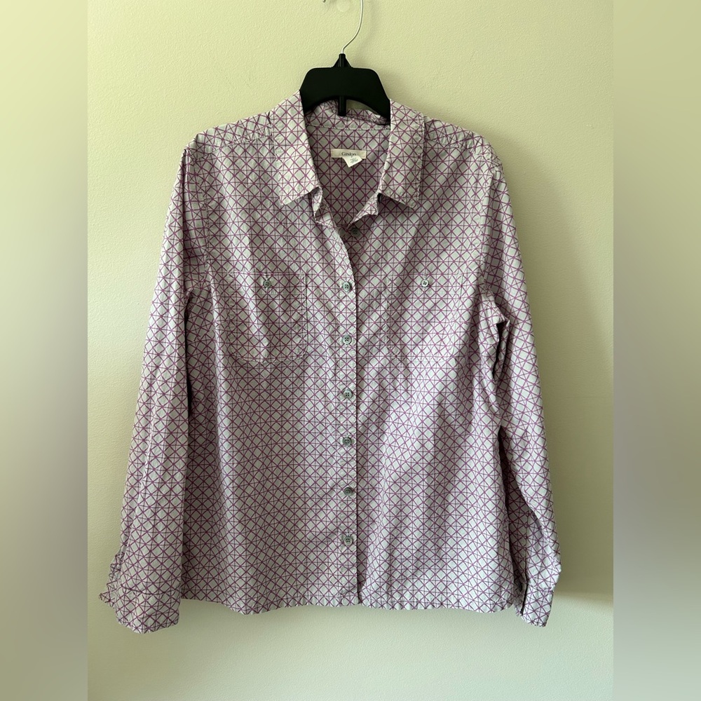 Caslon Geometric Print Blouse in Size Small